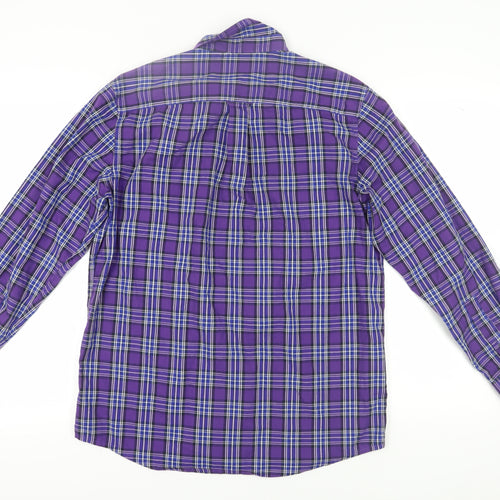 Chaps Men's Purple Plaid Cotton Shirt M