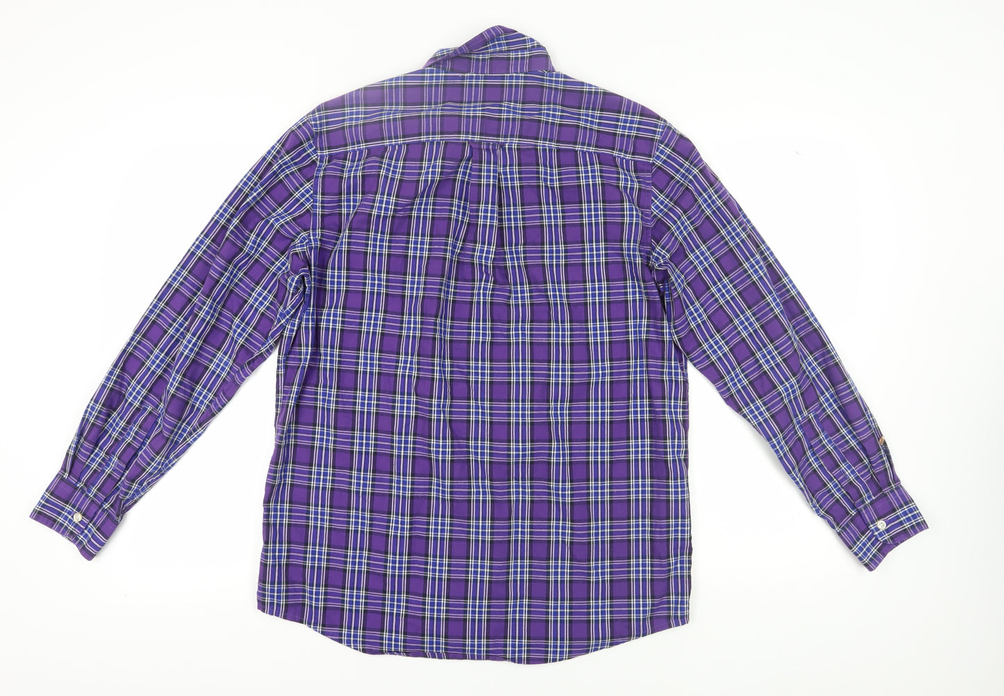 Chaps Men's Purple Plaid Cotton Shirt M
