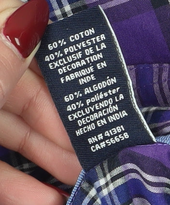 Chaps Men's Purple Plaid Cotton Shirt M