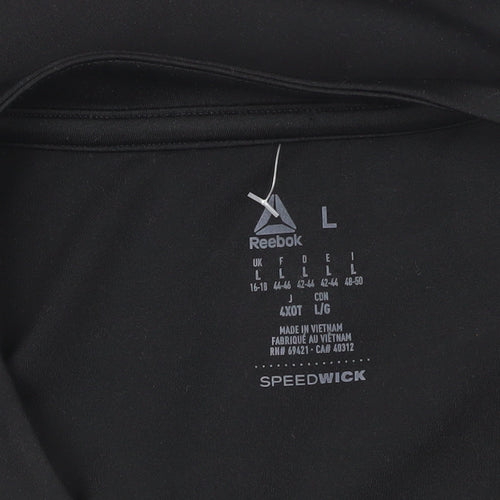 Reebok Unisex Black Gym T-Shirt L Lightweight Breathable