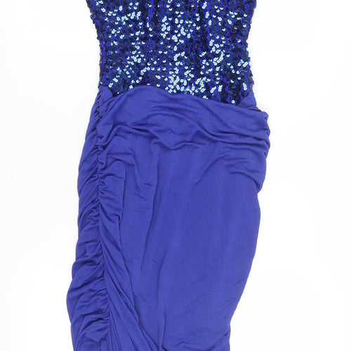 New Leaf Women's Blue Sequin Bodycon Party Dress