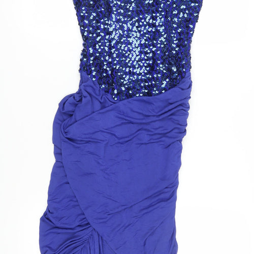 New Leaf Women's Blue Sequin Bodycon Party Dress