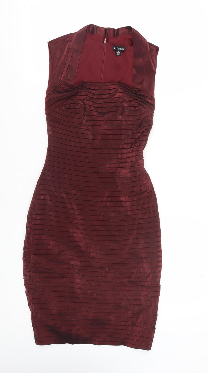 Le Chateau Women's Red Bodycon Dress - Size 6