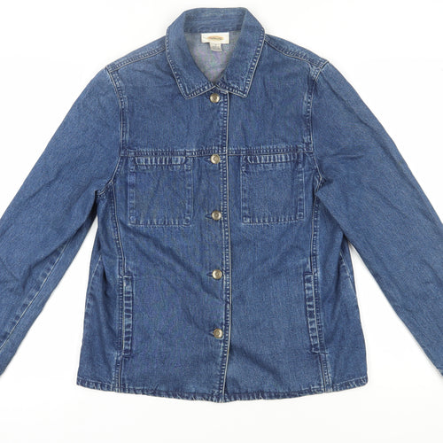 Talbots Women's Blue Denim Jacket, Size S, Collared Classic Style
