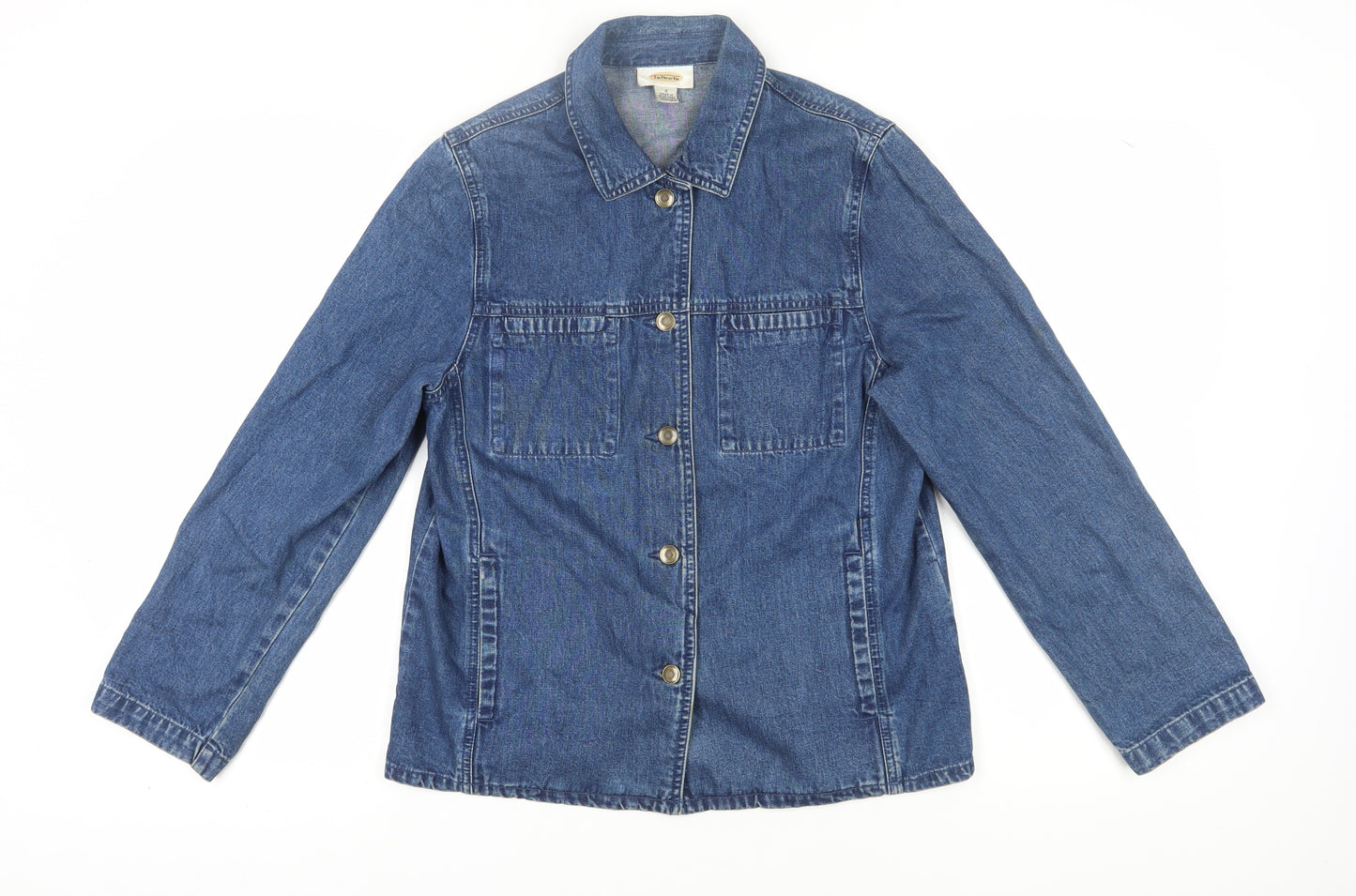 Talbots Women's Blue Denim Jacket, Size S, Collared Classic Style