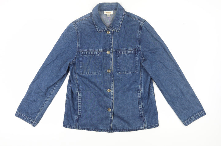 Talbots Women's Blue Denim Jacket, Size S, Collared Classic Style