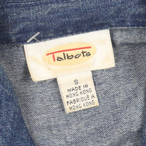 Talbots Women's Blue Denim Jacket, Size S, Collared Classic Style