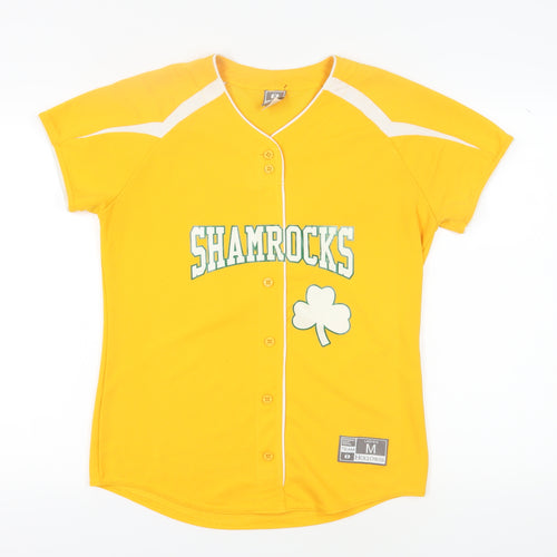Holloway Women's Yellow Jersey Button-Up M