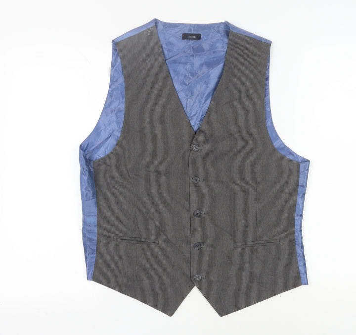 J.Ferrar Men's Grey Suit Waistcoat M Classic Fit