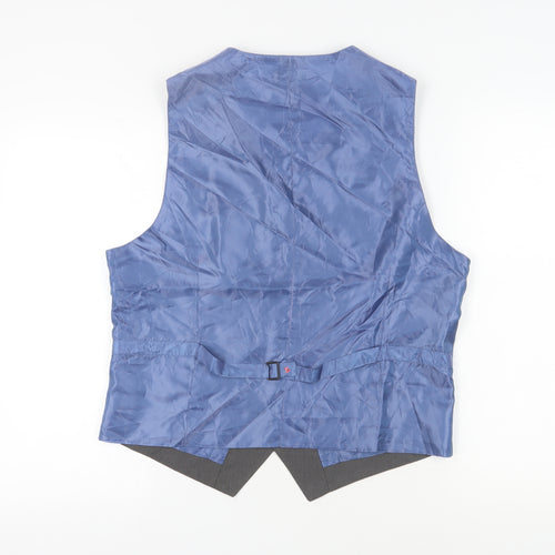 J.Ferrar Men's Grey Suit Waistcoat M Classic Fit