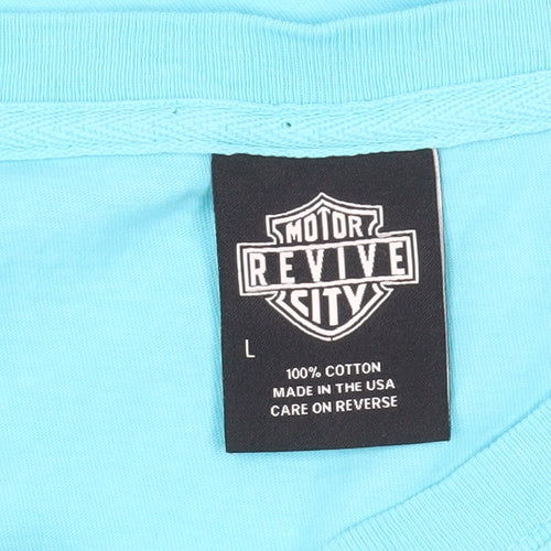 Motor Revive City Men's Blue L T-Shirt