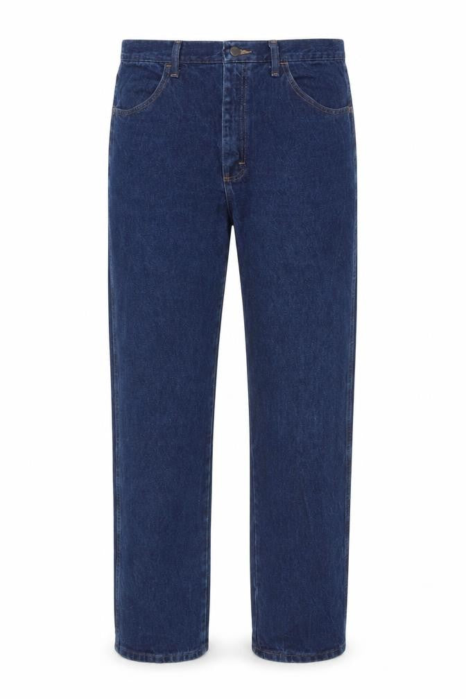 Front view of Restler Men's Blue Straight Jeans, size 35