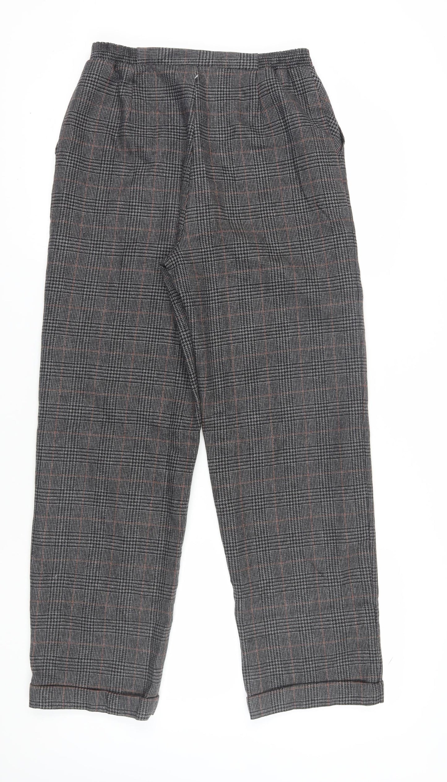 Hunter Sportswear Grey Check Pleated Trousers Size 14