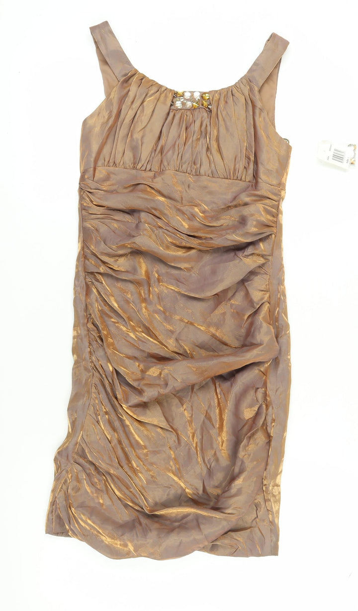 Jackie Jon Brown Cocktail Dress, Size 6, Sleeveless