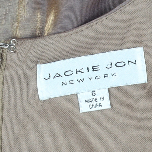 Jackie Jon Brown Cocktail Dress, Size 6, Sleeveless