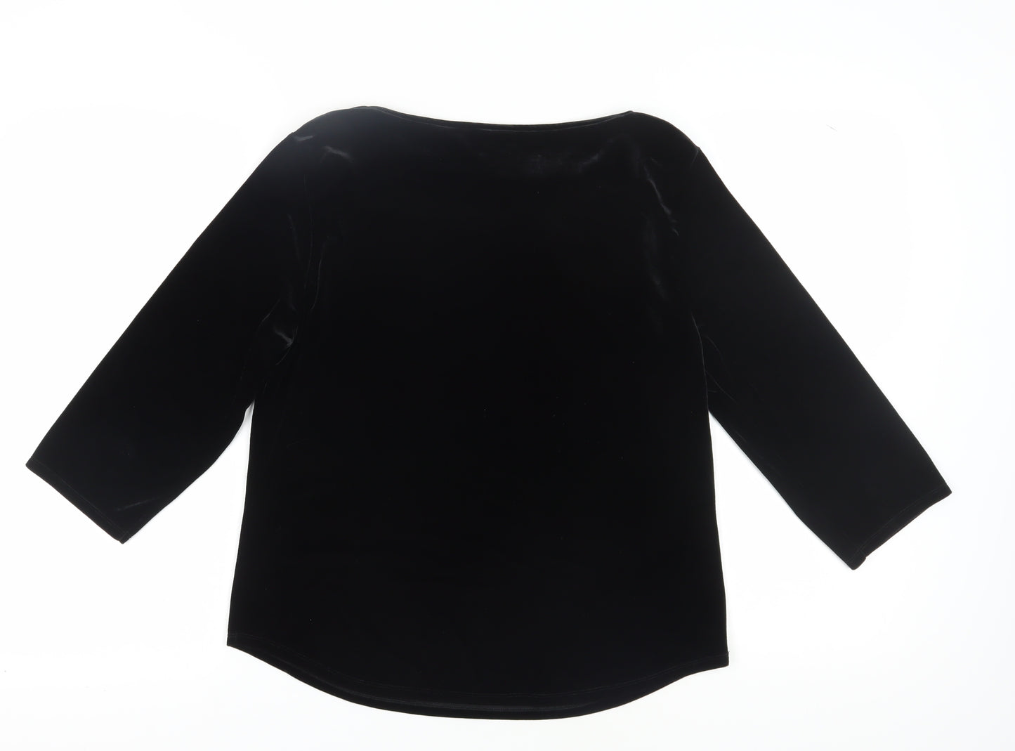 Coldwater Creek Women's Black Velvet 3/4 Sleeve Top