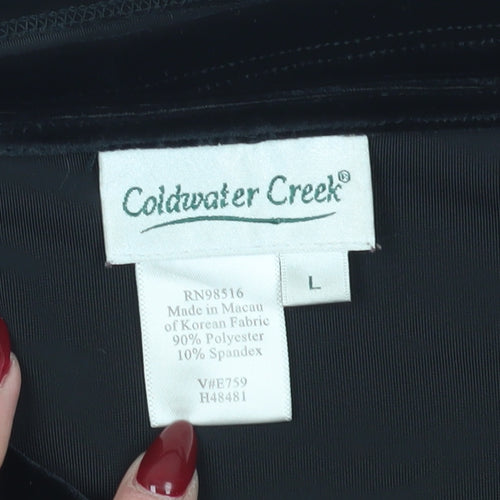 Coldwater Creek Women's Black Velvet 3/4 Sleeve Top