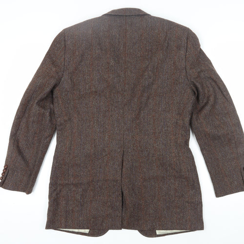 Harry Rosen Men's Brown Herringbone Wool Blazer 40