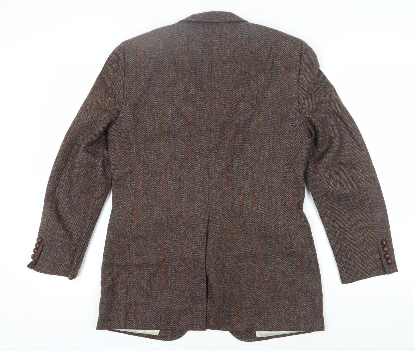 Harry Rosen Men's Brown Herringbone Wool Blazer 40