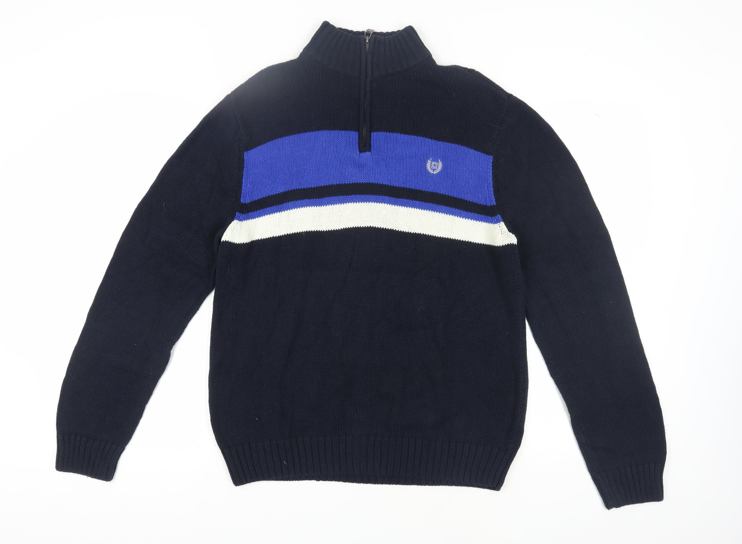 Chaps Men's Blue Cotton Pullover Jumper L