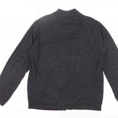 Jeff Banks Men's Black Full Zip Cotton Cashmere Jumper