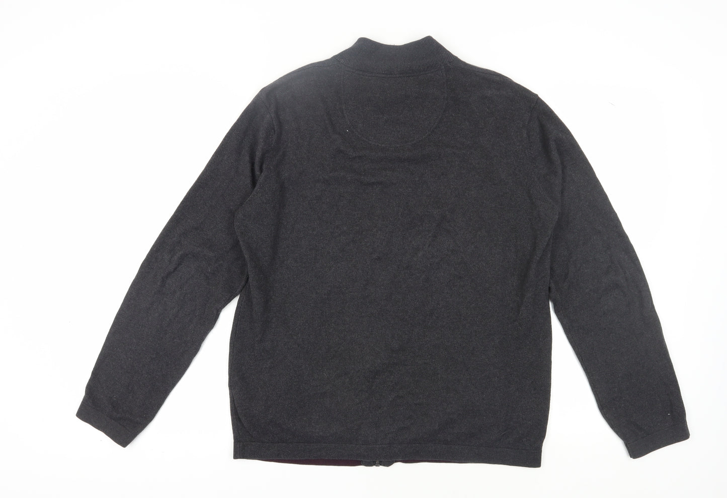 Jeff Banks Men's Black Full Zip Cotton Cashmere Jumper