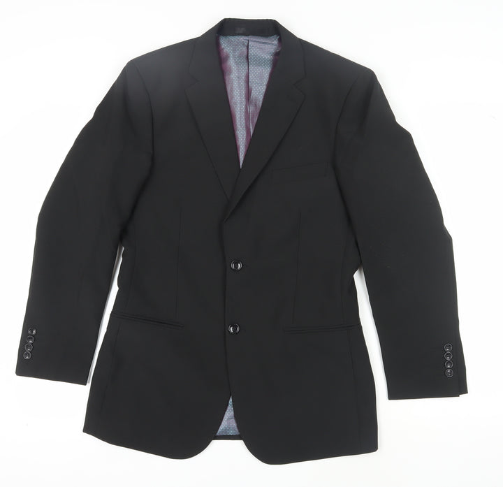 Ciro Citterio Men's Black 36 Regular Fit Blazer