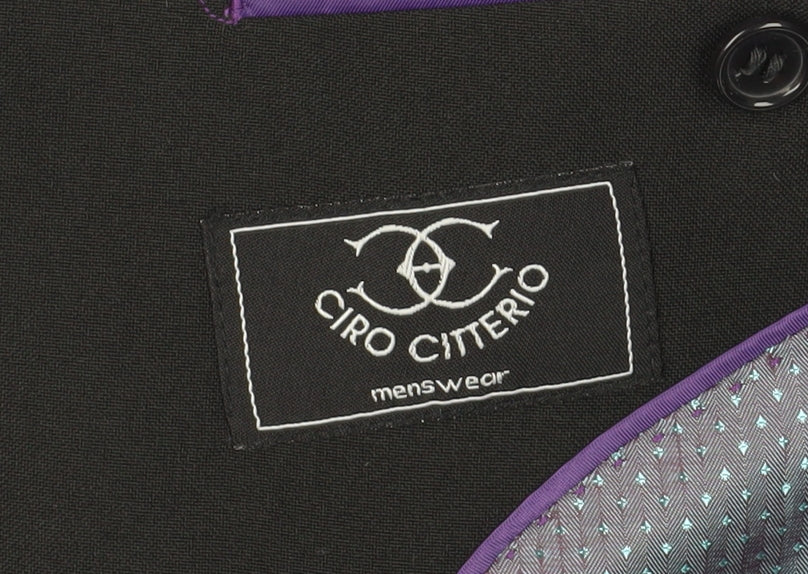 Ciro Citterio Men's Black 36 Regular Fit Blazer