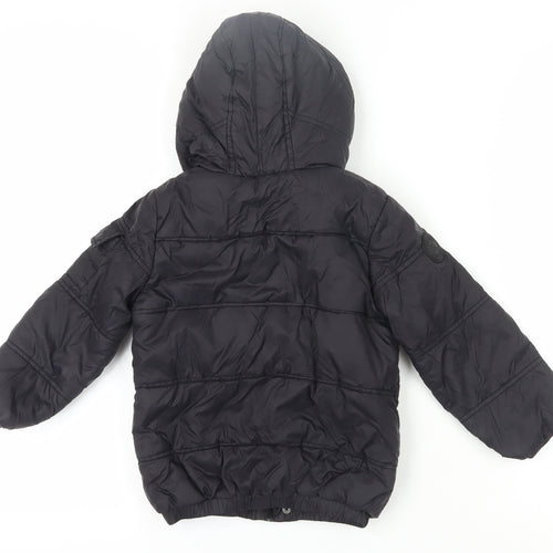Firetrap Boys Black Puffer Jacket 3-4 Years Hooded Winter