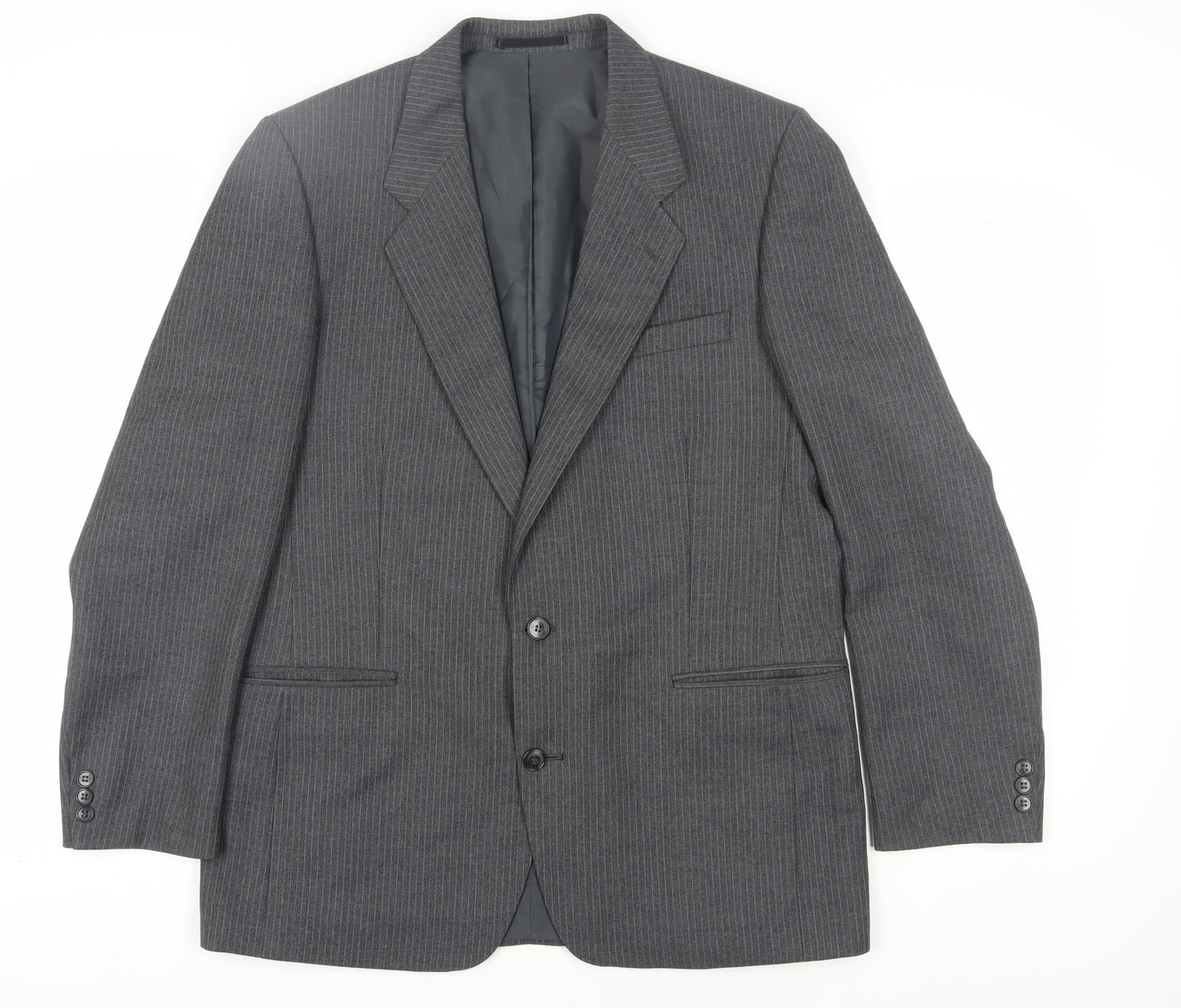 C&A Men's Grey Long Striped Blazer - Size 42L