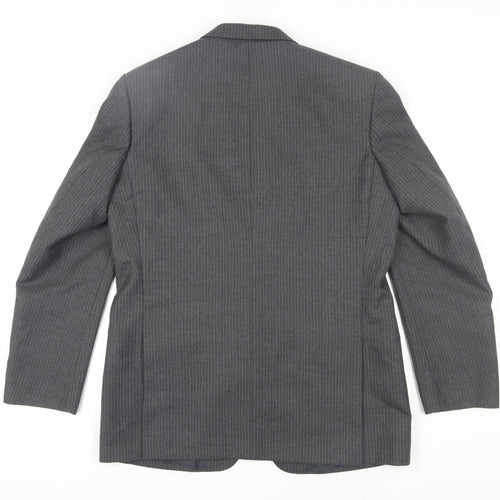 C&A Men's Grey Long Striped Blazer - Size 42L