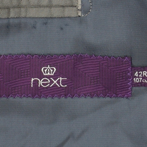 Next Men's Grey 42R Suit Jacket Single-Breasted