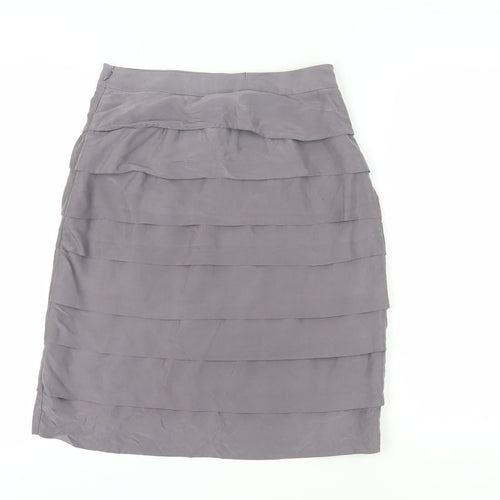 Boden Grey Women Silk Skirt Size 10 Regular