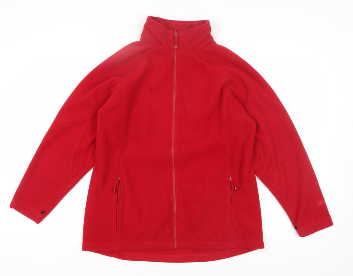 Regatta Women's Red Fleece Jacket UK 16 Casual Outdoor