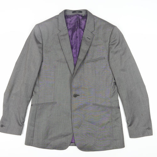 Ted Baker Men's Grey Blazer, Size 40R, Wool-Silk