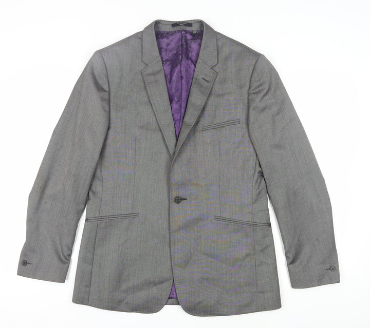 Ted Baker Men's Grey Blazer, Size 40R, Wool-Silk