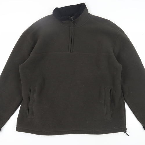 Trader Jeans Company Black Men's 1/4 Zip Sweatshirt L