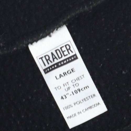 Trader Jeans Company Black Men's 1/4 Zip Sweatshirt L