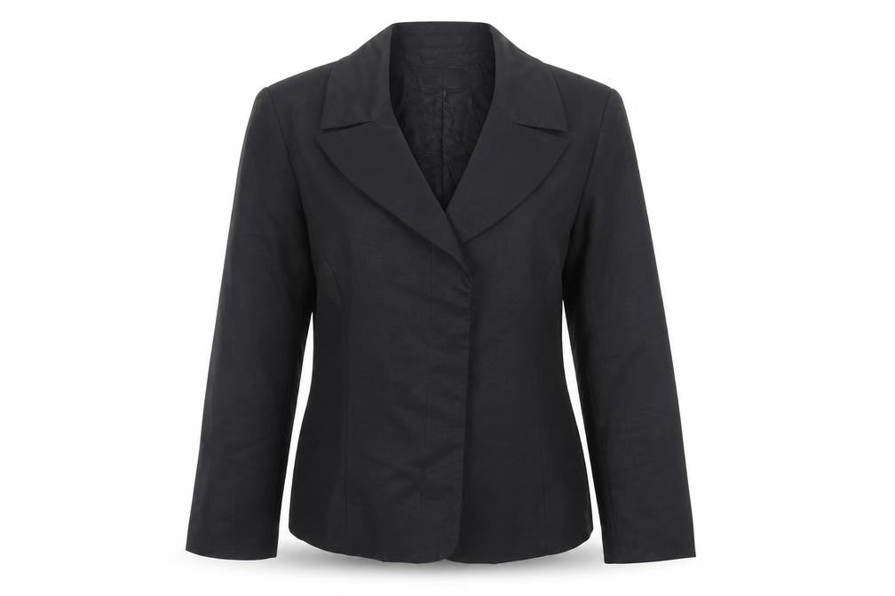 Front view of Coast Women's Black Shawl Collar Blazer, size 12