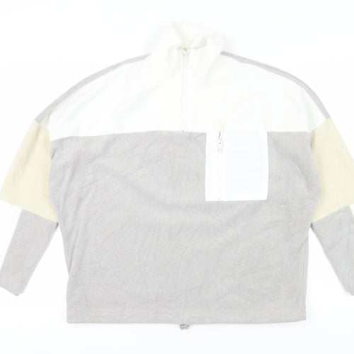 Monki Women's Grey Colourblock XS Pullover Sweatshirt