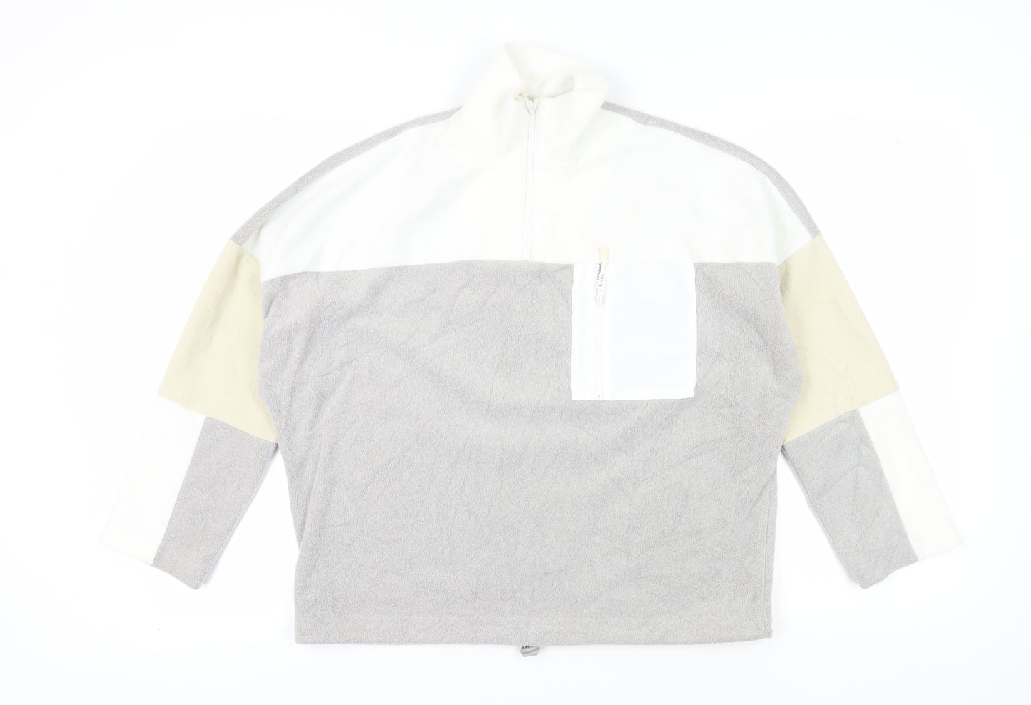 Monki Women's Grey Colourblock XS Pullover Sweatshirt