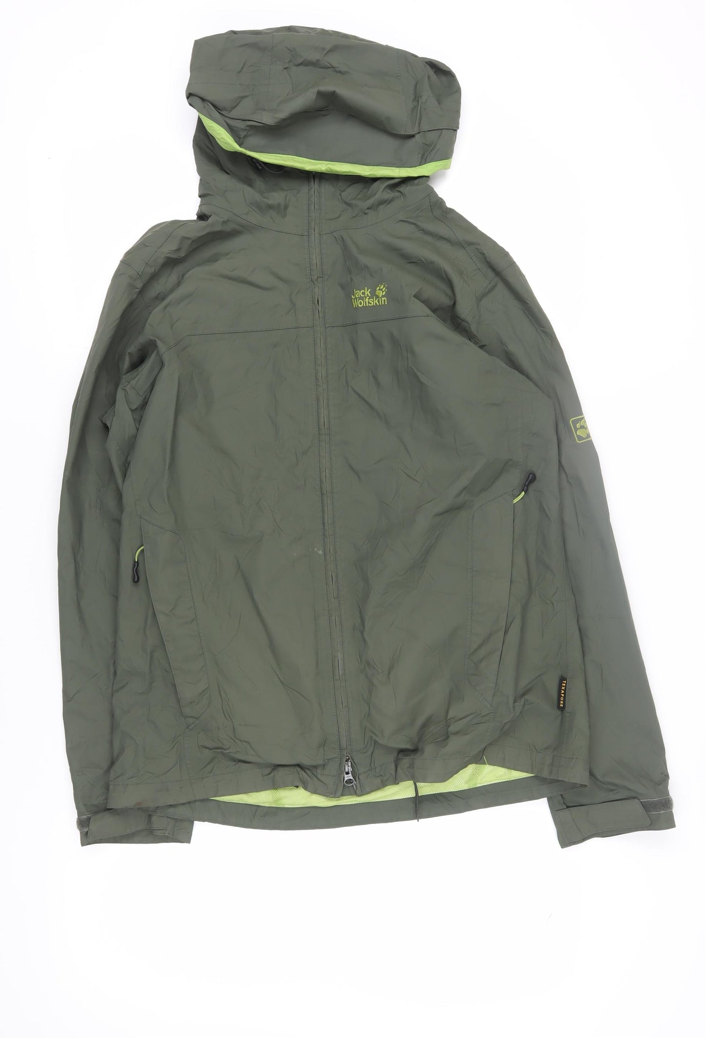 Jack Wolfskin Men's Green XL Hooded Windbreaker Jacket