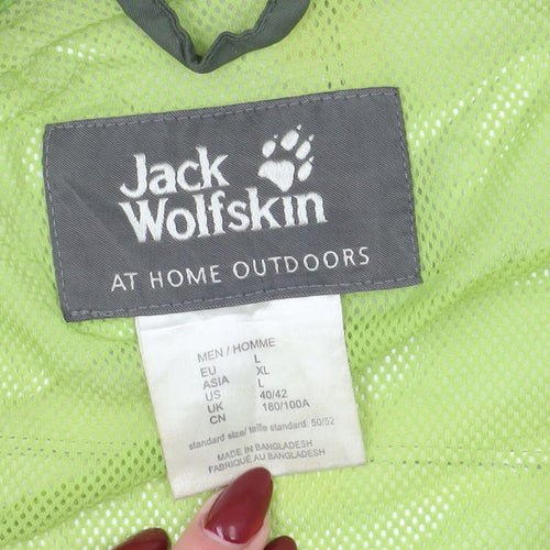 Jack Wolfskin Men's Green XL Hooded Windbreaker Jacket