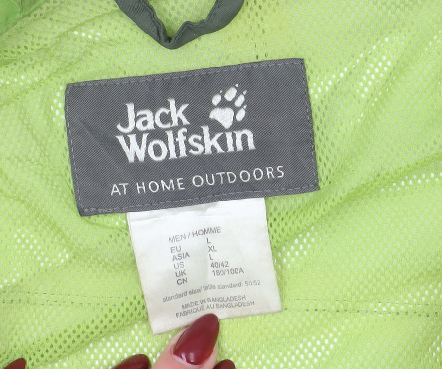 Jack Wolfskin Men's Green XL Hooded Windbreaker Jacket