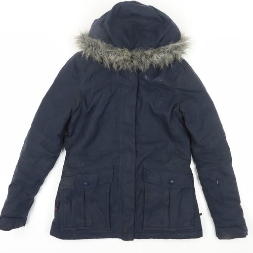 Mountain Warehouse Women's Blue Hooded Parka Jacket Size 8