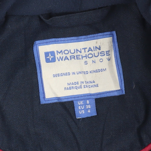 Mountain Warehouse Women's Blue Hooded Parka Jacket Size 8