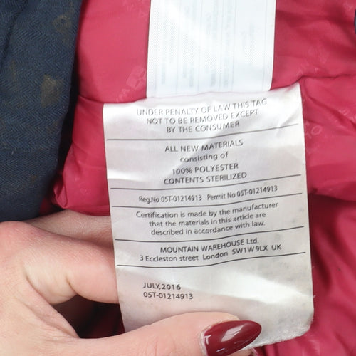 Mountain Warehouse Women's Blue Hooded Parka Jacket Size 8