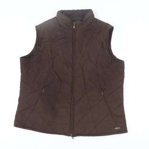 Stylo Women's Brown Puffer Waistcoat - L