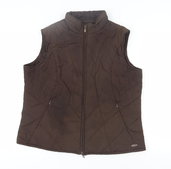 Stylo Women's Brown Puffer Waistcoat - L