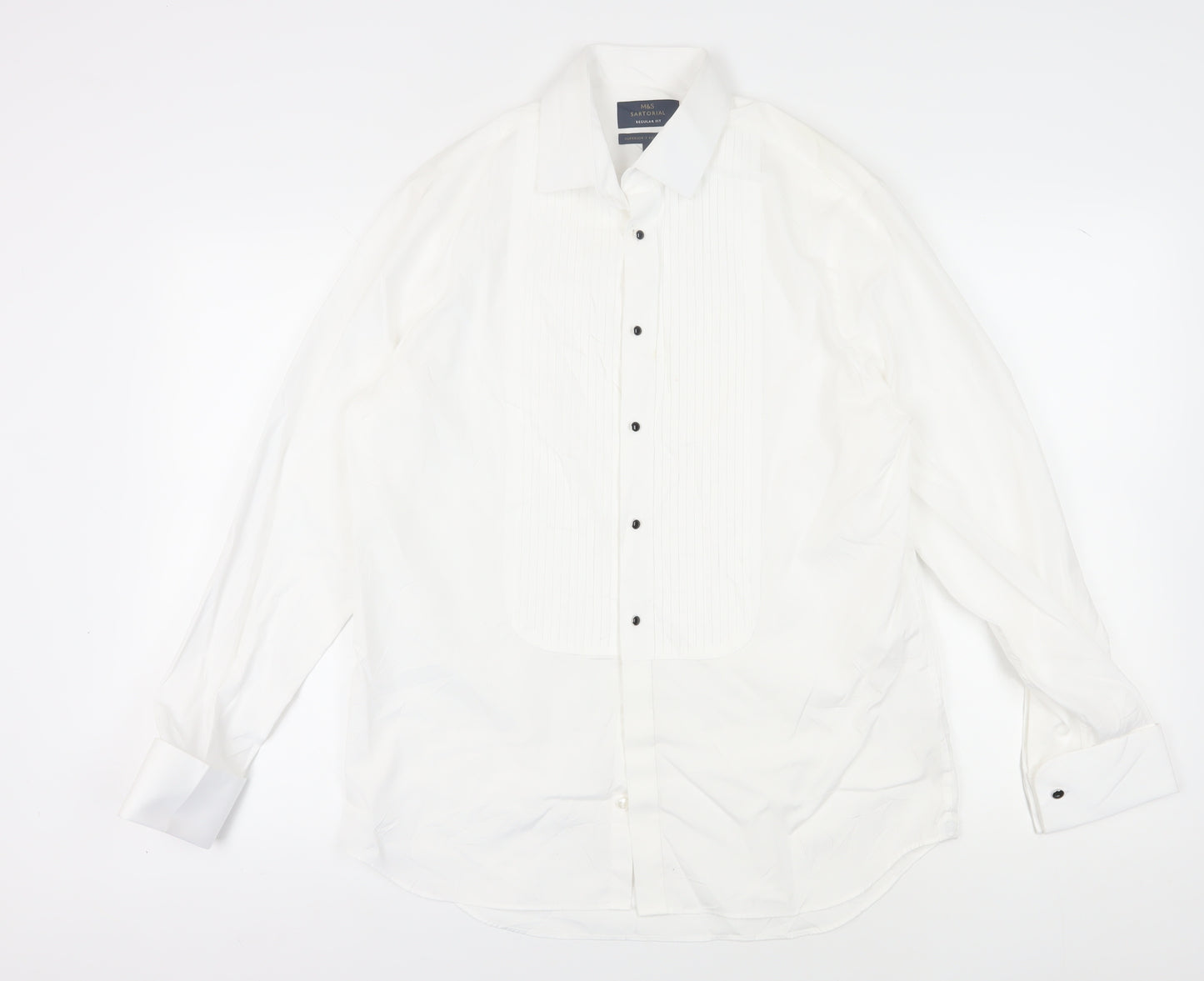 Marks and Spencer Men's White Regular Fit Dress Shirt